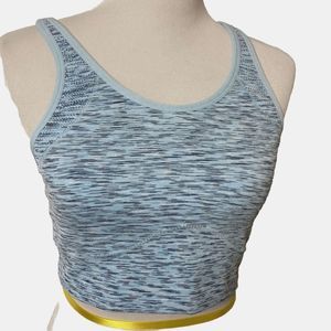 Eddie Bauer Sports Bra XL Blue Heathered Lightly Padded Wireless Comfort Strap
